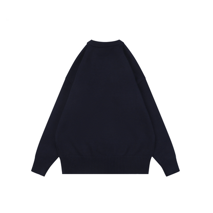 AMI Paris Heart-Jacquard Crew-Neck Sweater | Knit Pullover