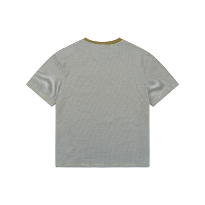 Miu Miu Striped-Collar Short-Sleeve Top - Mustard Yellow