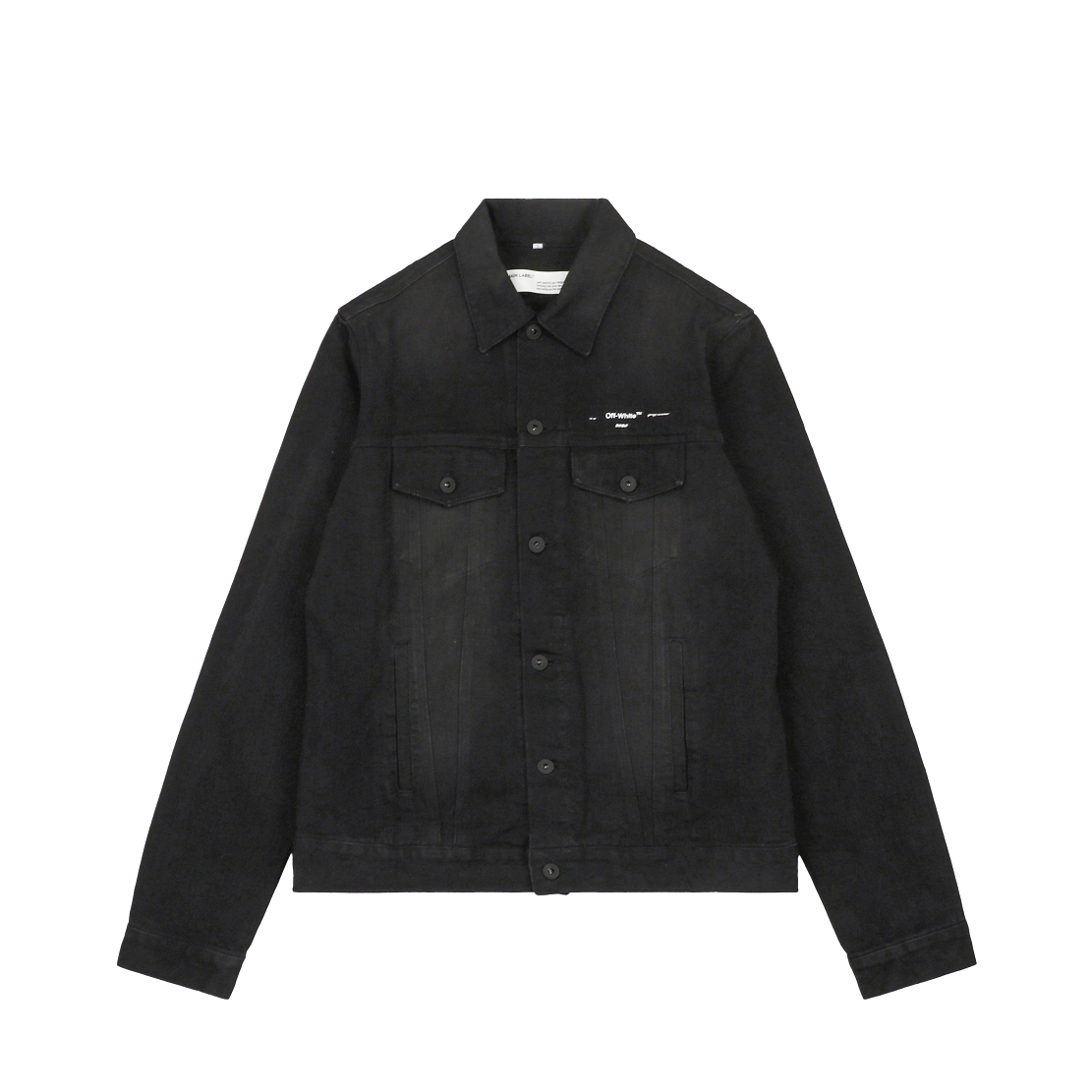 Off-White Yellow Rubber Arrow Print Denim Jacket