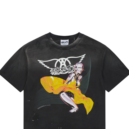 Saint Michael Yellow Dress Mechanical Marilyn Print Short-Sleeve T-Shirt