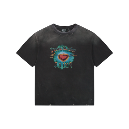 Saint Michael Piercing Sword Print Short-Sleeve T-Shirt