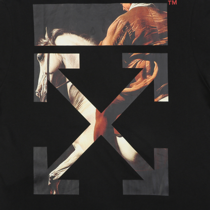 Off-White Horse-Riding Arrow Print T-Shirt | Black Short-Sleeve