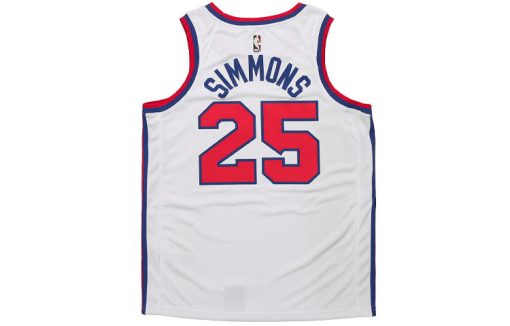 Nike Philadelphia 76ers Simmons #2 White Throwback Swingman Jersey