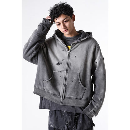 Saint Michael Double-Layer Distressed Waffle-Knit Hoodie