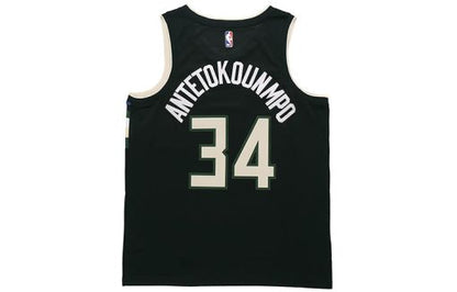 Nike Milwaukee Bucks SW Fan Edition Basketball Jersey/Vest, Alphabet 34, Black