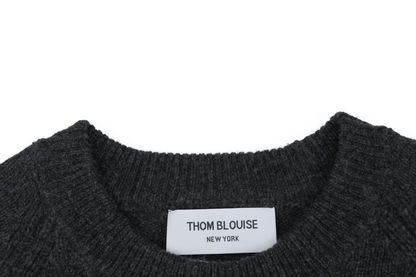 Thom Browne 4-Bar Wool Crewneck Sweater