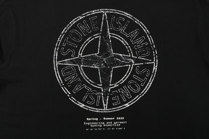 Stone Island Mottled Compass Logo Print T-Shirt | Black