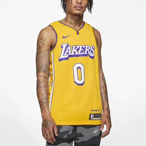 Nike 2019–20 Los Angeles Lakers Kyle Kuzma No. 0 Lore Series Jersey | Yellow