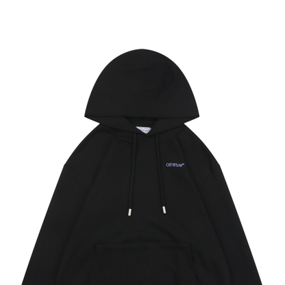 Off-White Portrait Overlay Arrow Print Hoodie – Black | Photo Collage Back Graphic Oversized Streetwear Sweatshirt