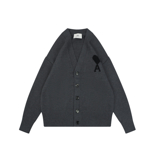 AMI Paris Ami Heart-Logo V-Neck Cardigan | Knit Layer