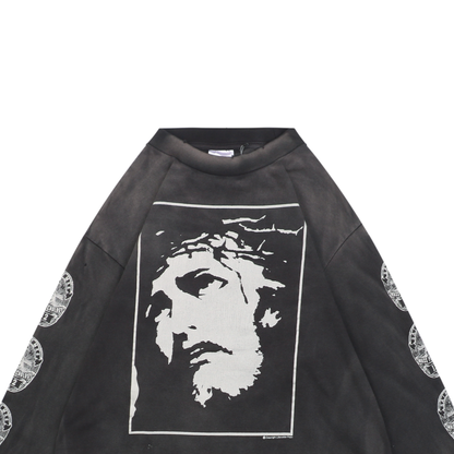 Saint Michael Large Jesus Portrait Print Long-Sleeve T-Shirt