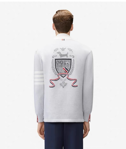 Thom Browne Color-Block Cardigan | Four-Bar Patch