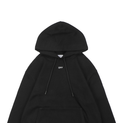 Off-White Lunar Arrow Print Hoodie – Black | Moon Orbit Graphic Oversized Streetwear Sweatshirt