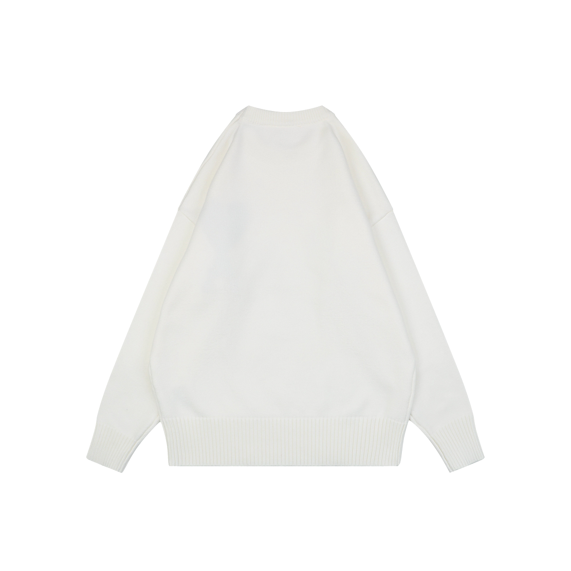 AMI Paris Heart Jacquard Crew-Neck Sweater - White