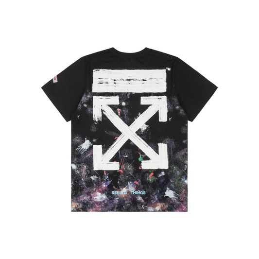 Off-White Starry Sky Splatter-Paint Arrow Print T-Shirt | Short-Sleeve