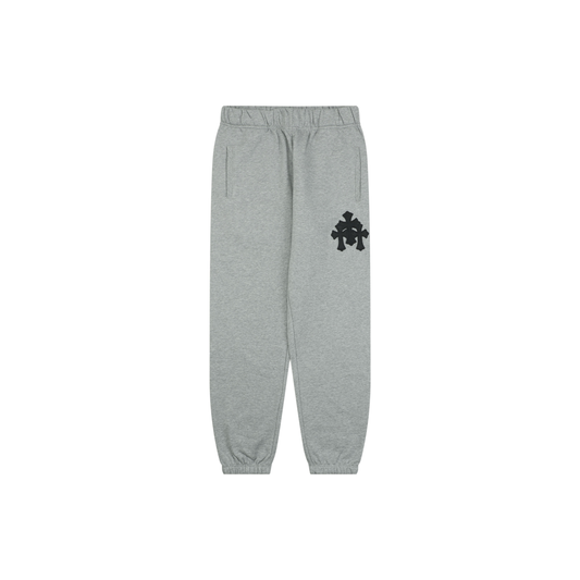 Chrome Hearts Triple Cross Leather Patch Cuffed Sweatpants
