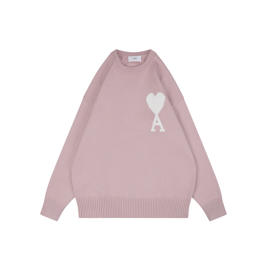 AMI Paris Heart-Jacquard Crew-Neck Sweater