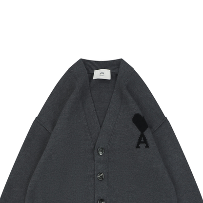 AMI Paris Ami Heart-Logo V-Neck Cardigan | Knit Layer