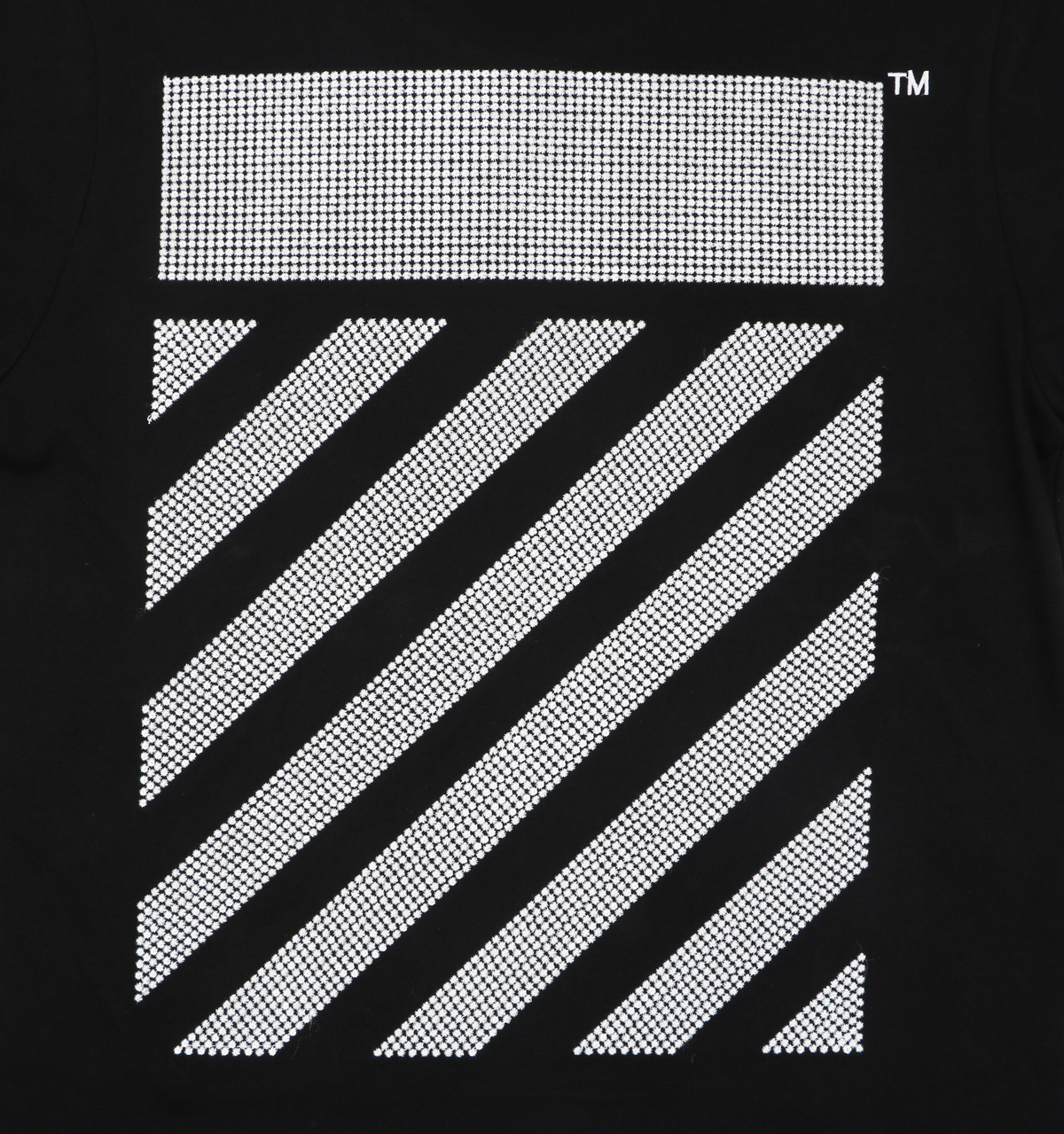 Off-White Beaded Line T-Shirt | Black Short-Sleeve