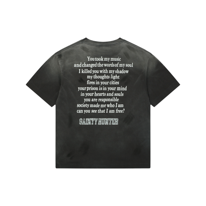 Saint Michael Skull Cherub Print Short-Sleeve T-Shirt