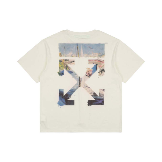 Off-White Watercolor Oil Painting Arrow Print T-Shirt | Short-Sleeve