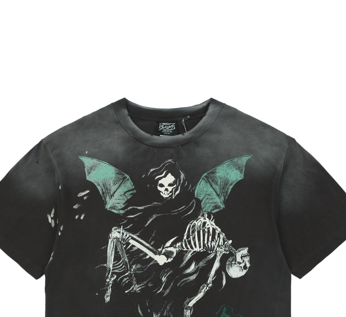 Saint Michael Skull, Devil, and Angel Print Short-Sleeve T-Shirt