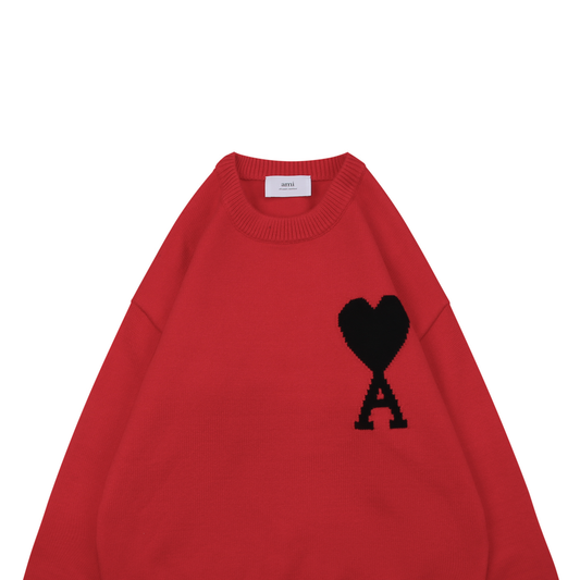 AMI Paris Heart-Jacquard Crew-Neck Sweater