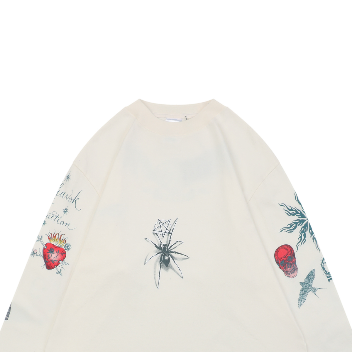 Saint Michael FW25 Tattoo-Print Long-Sleeve Top