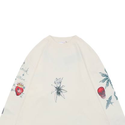 Saint Michael FW25 Tattoo-Print Long-Sleeve Top