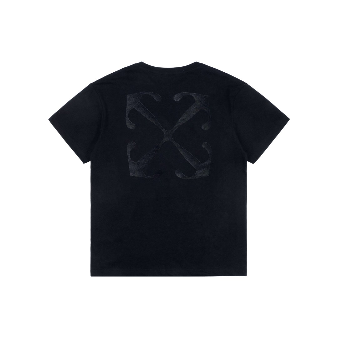 Off-White Anchor-Pattern Arrow Embroidery T-Shirt | Short-Sleeve