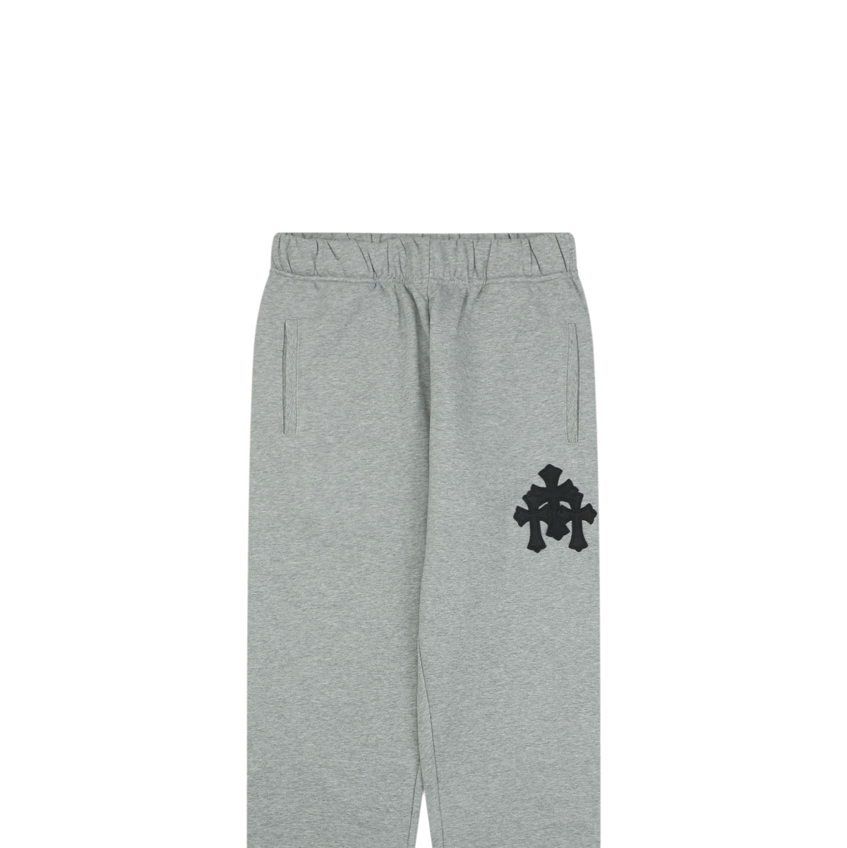 Chrome Hearts Triple Cross Leather Patch Cuffed Sweatpants