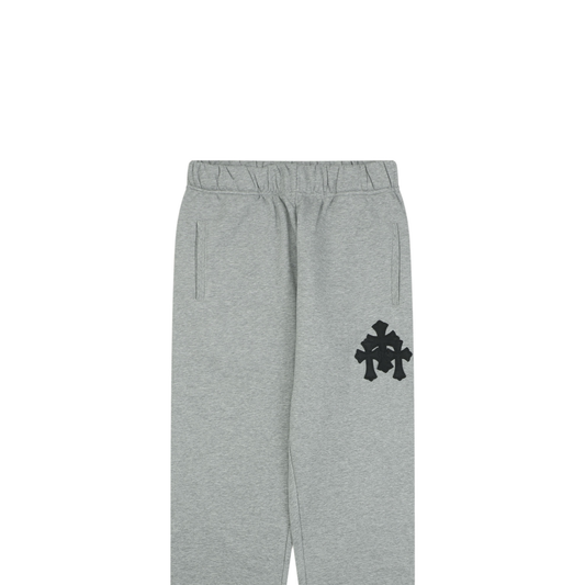 Chrome Hearts Triple Cross Leather Patch Cuffed Sweatpants