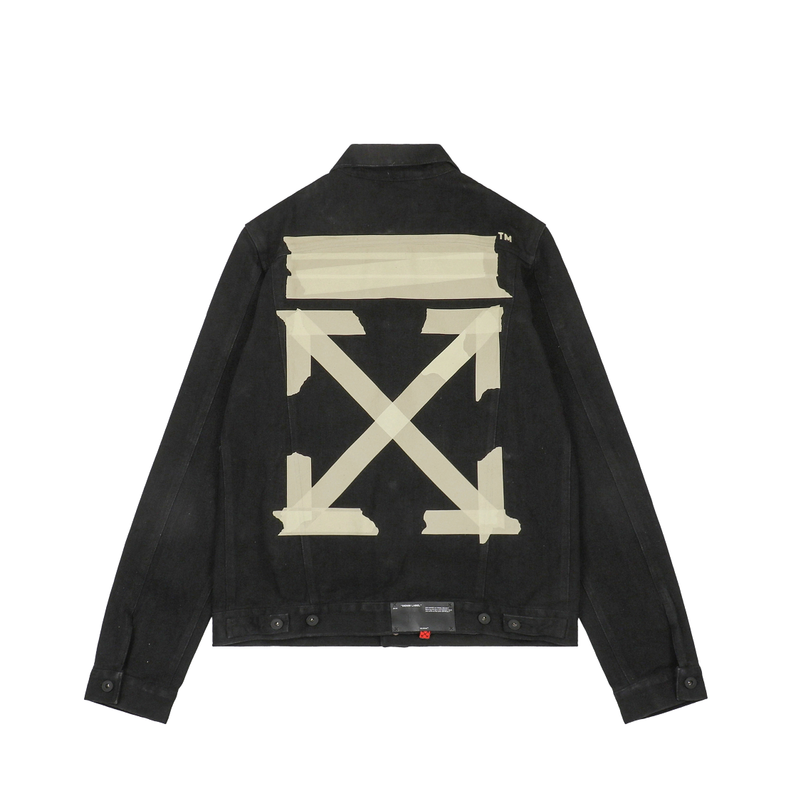Off-White Yellow Rubber Arrow Print Denim Jacket