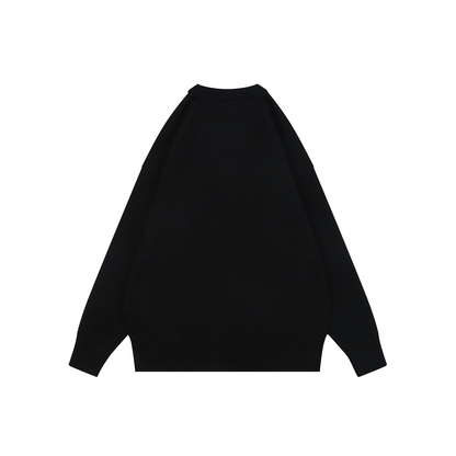 AMI Paris Heart-Intarsia Crew-Neck Sweater - Black