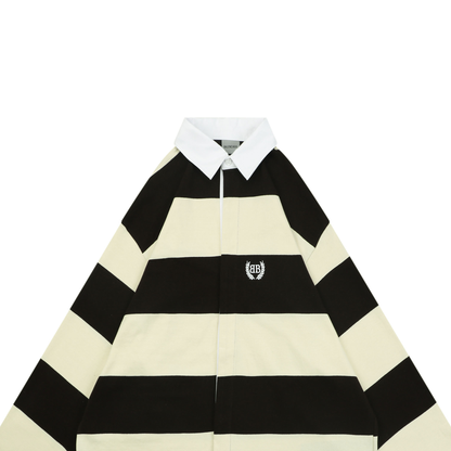 Balenciaga Yellow-Brown Pattern Long-Sleeve Polo
