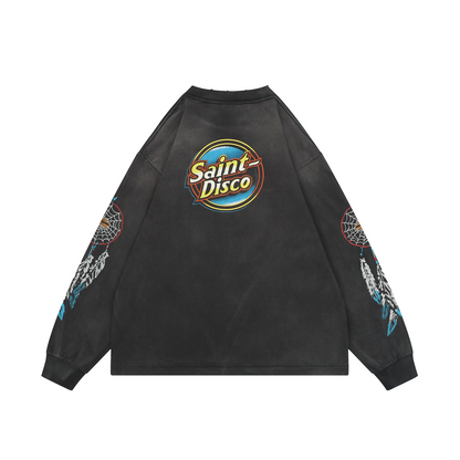 Saint Michael Flying Eagle Feather Print Long-Sleeve T-Shirt