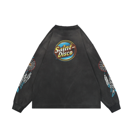 Saint Michael Flying Eagle Feather Print Long-Sleeve T-Shirt
