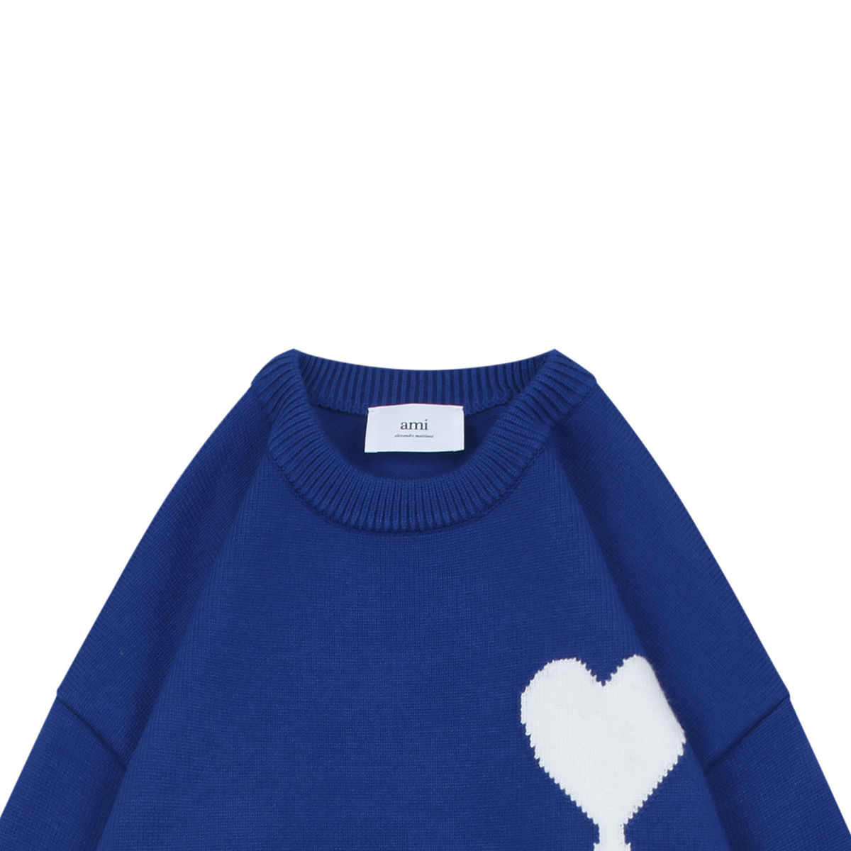AMI Paris Heart-Jacquard Crew-Neck Sweater | Knit Pullover