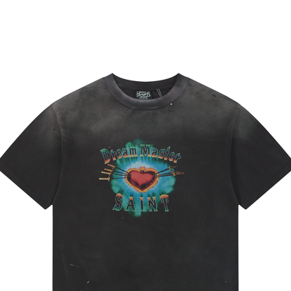 Saint Michael Piercing Sword Print Short-Sleeve T-Shirt