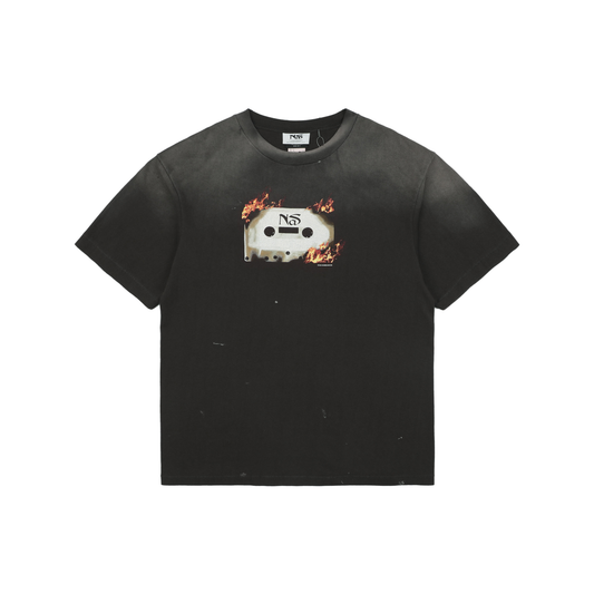 Saint Michael Flame Cassette Player Graphic Short-Sleeve T-Shirt