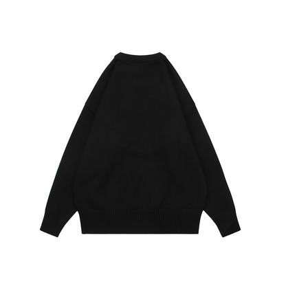 AMI Paris Heart-Intarsia Crew-Neck Sweater - Black