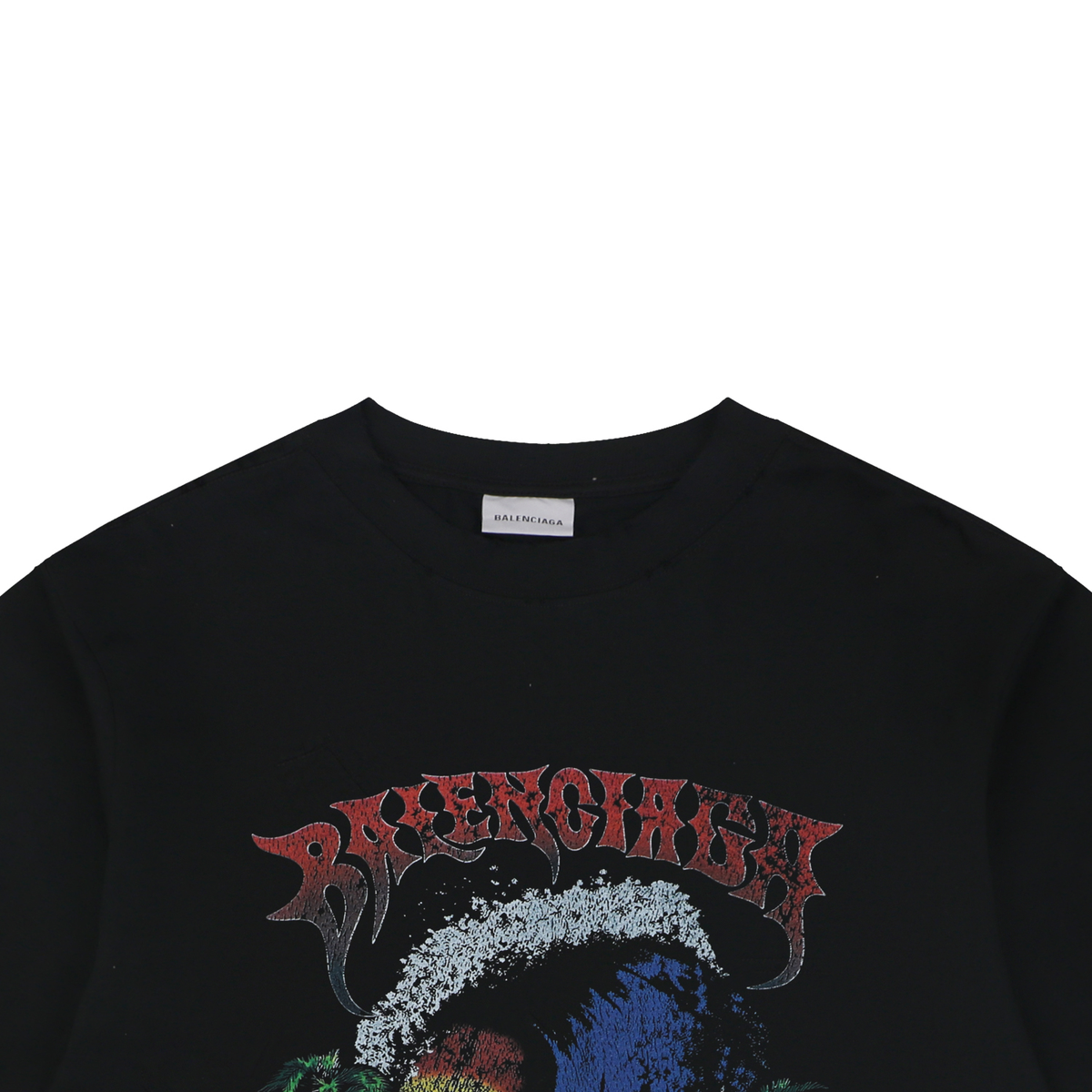 Balenciaga SS26 Vintage Surfer Graphic Knit T-Shirt – Men's