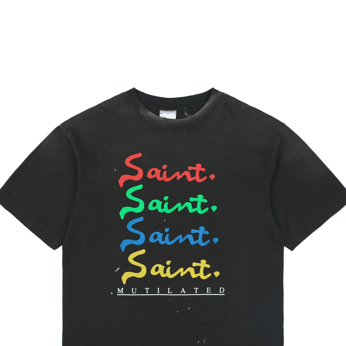 Saint Michael Short-Sleeve T-Shirt with Colorful Saint Signature Print