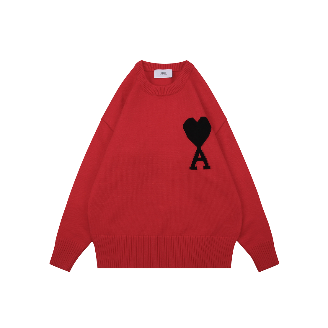 AMI Paris Heart-Jacquard Crew-Neck Sweater