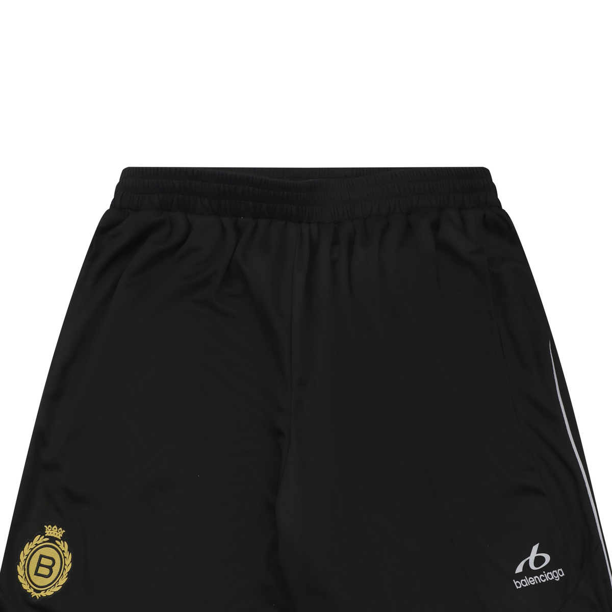 Balenciaga FW26 Logo Patch Jersey Shorts – Men's