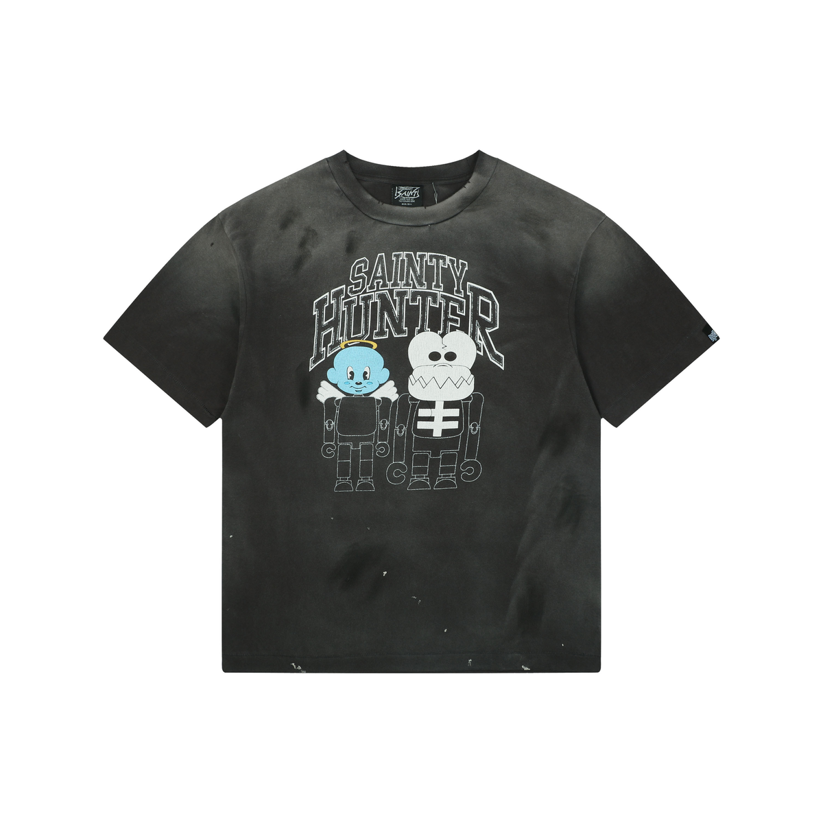 Saint Michael Skull Cherub Print Short-Sleeve T-Shirt