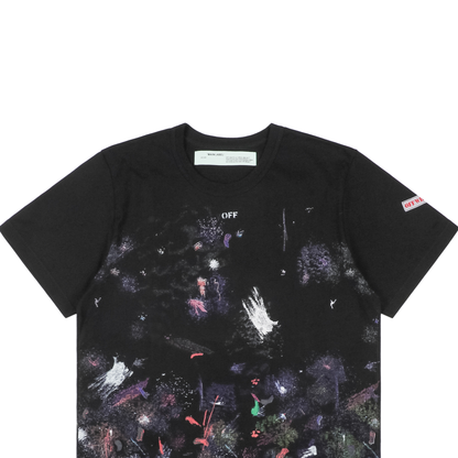 Off-White Starry Sky Fireworks Splatter-Paint Arrow Print Short-Sleeve T-Shirt