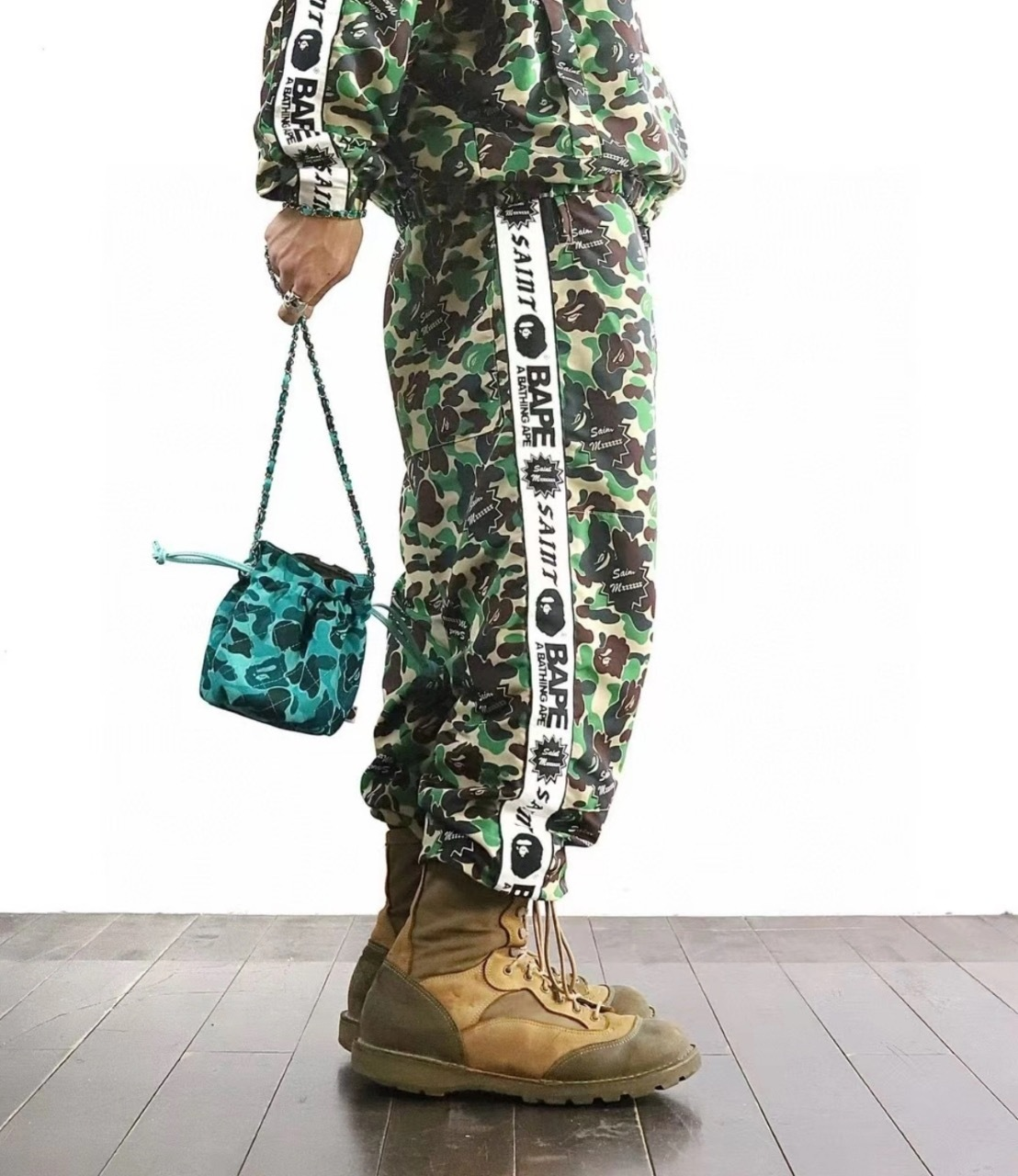 BP × Saint Michael 2026 Green Camouflage Trousers