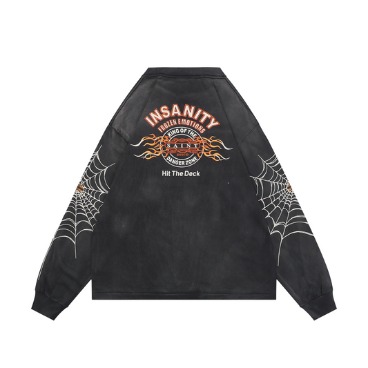 Saint Michael Spiderweb Print Long-Sleeve T-Shirt