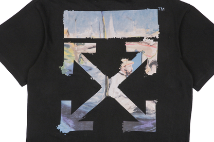 Off-White Watercolor Oil Painting Arrow Print T-Shirt | Black Short-Sleeve